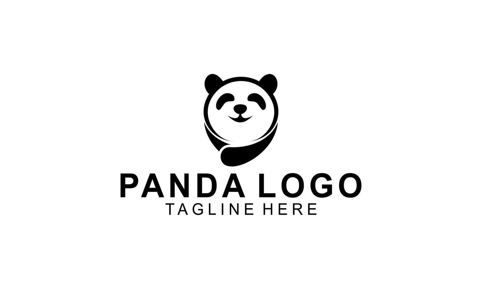 Panda bear silhouette logo design vector template