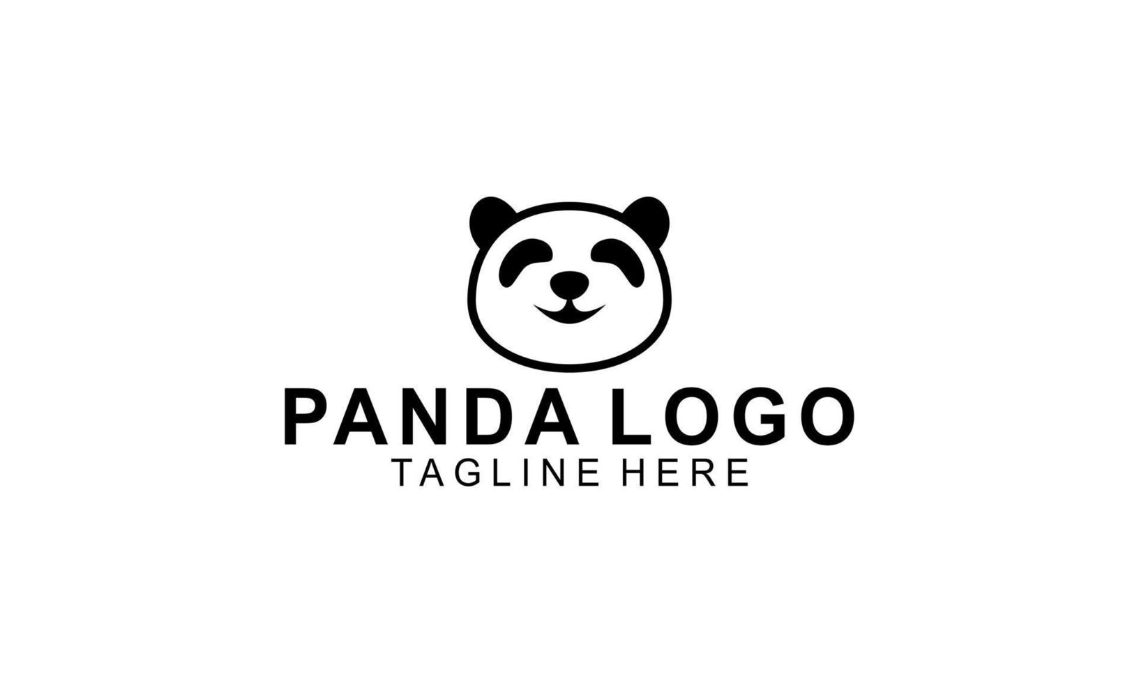 Panda bear silhouette logo design vector template