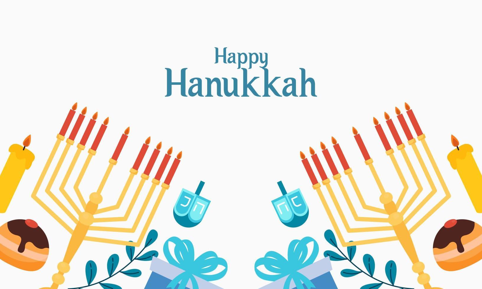 Hanukkah menorah. Happy jewish holiday hanukkah concept vector