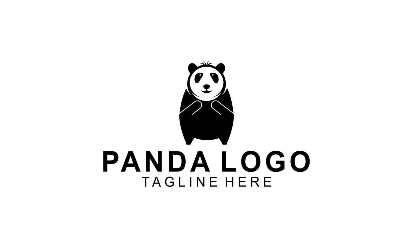 Panda bear silhouette logo design vector template