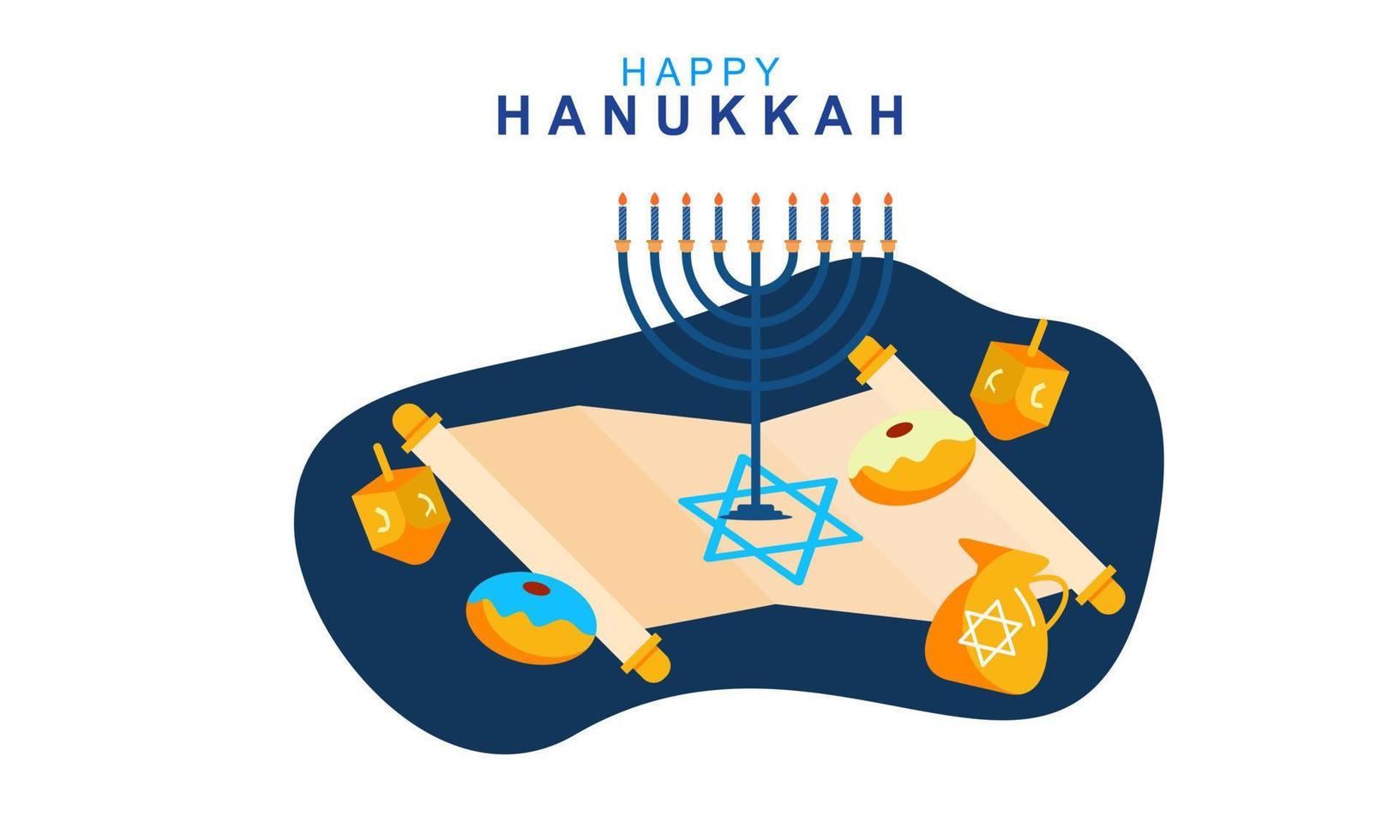 Hanukkah menorah. Happy jewish holiday hanukkah concept vector