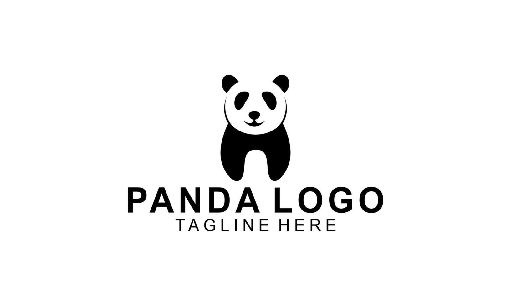 Panda bear silhouette logo design vector template