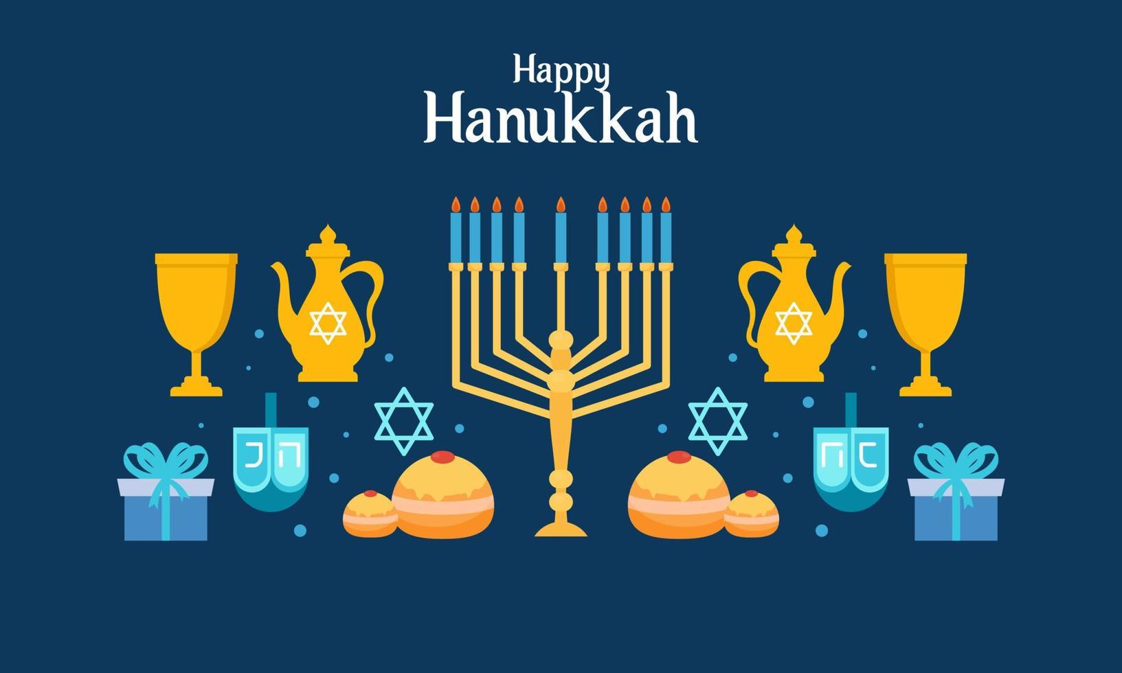 Hanukkah menorah. Happy jewish holiday hanukkah concept vector