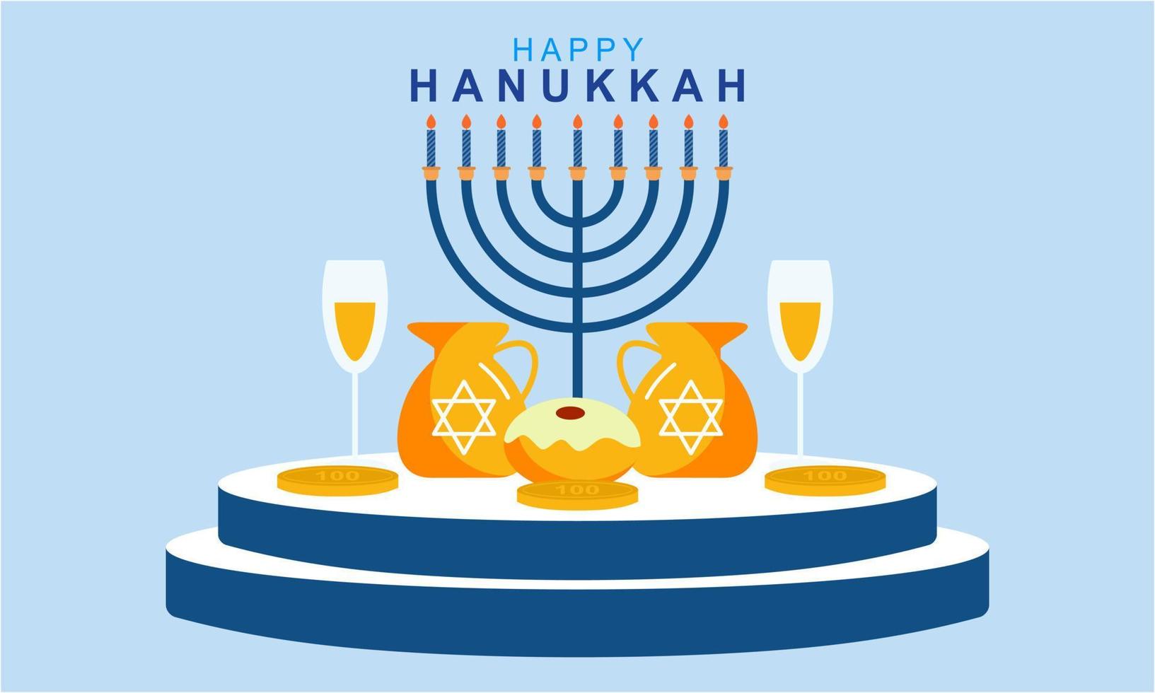 Hanukkah menorah. Happy jewish holiday hanukkah concept vector