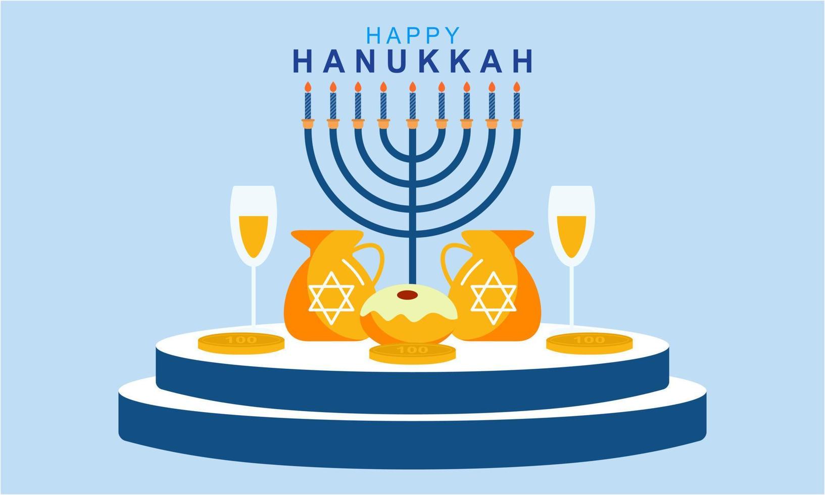 menorá de hanukkah. feliz concepto de vacaciones judías de hanukkah vector