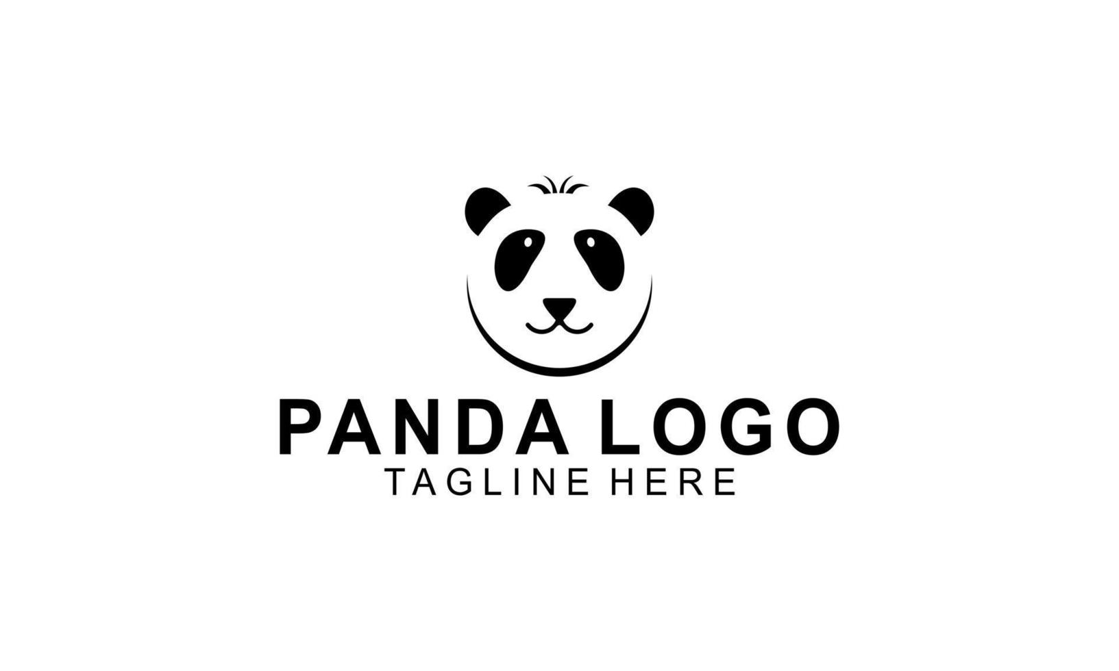 Panda bear silhouette logo design vector template