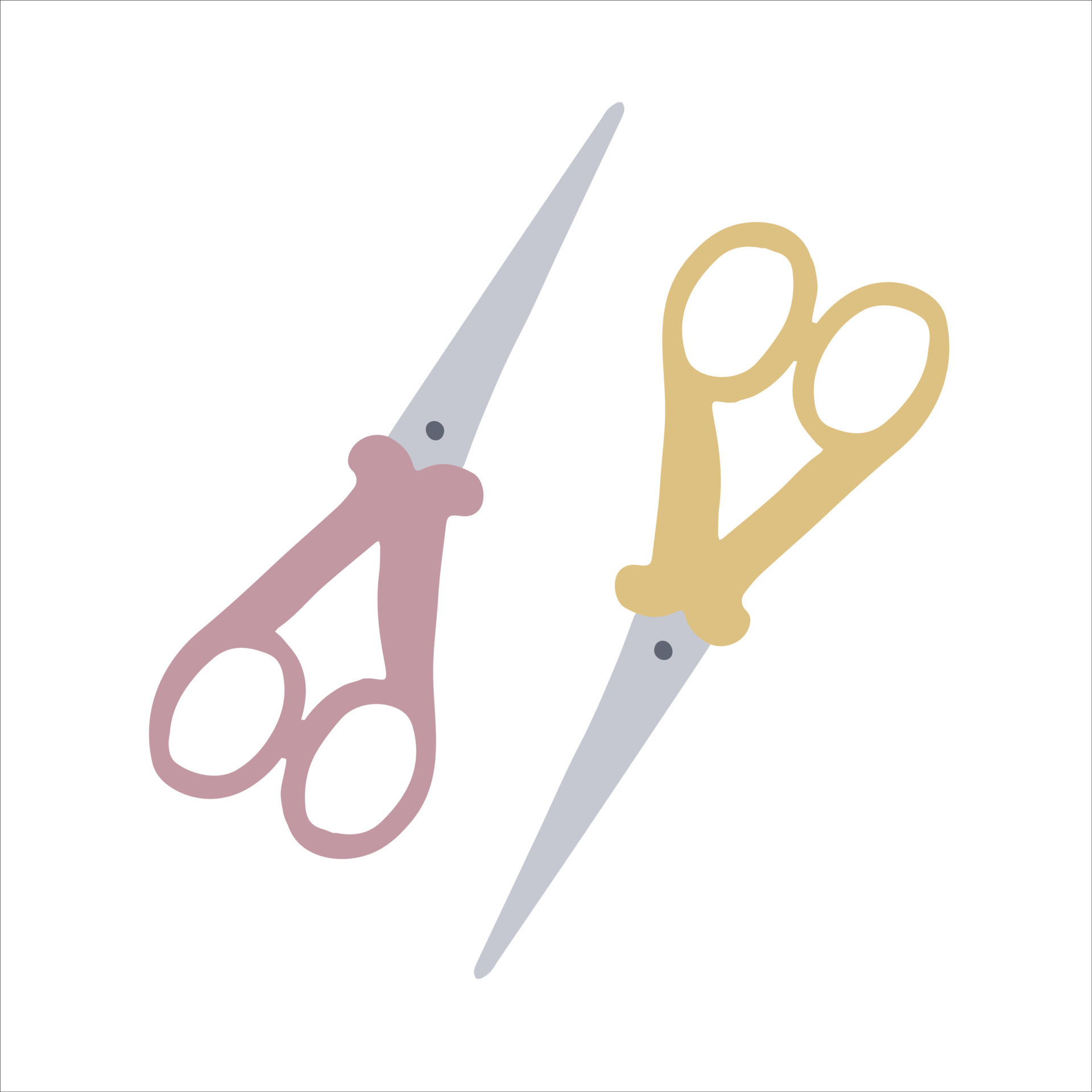 Handdrawn cute isolated clip art illustration of scissors. Pair of red