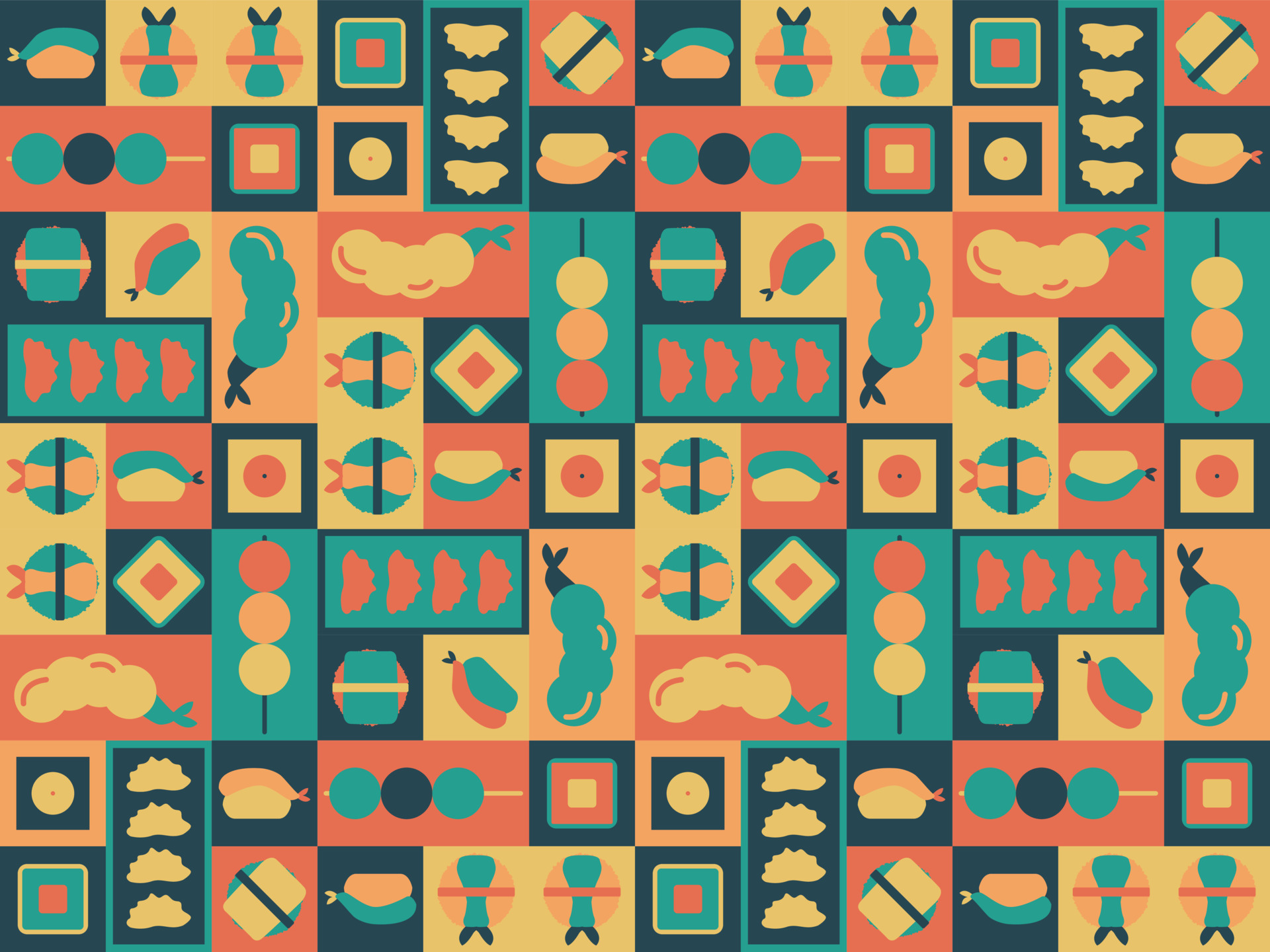 chinese new year asian food latin american pattern background seamless