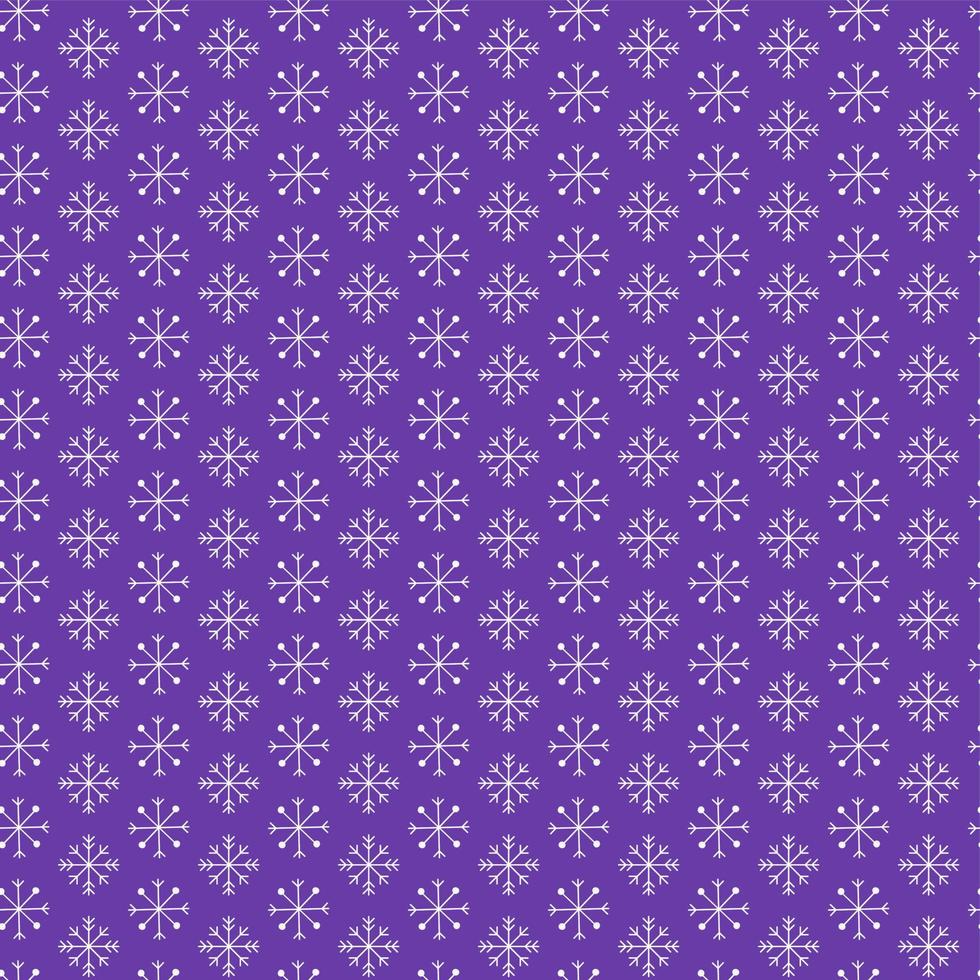 Snowflakes seamless pattern on purple background. Hand drawn winter repeat backdrop. Doodle Christmas, New Year snowflakes vector design for fabric, textile, paper, wrapping