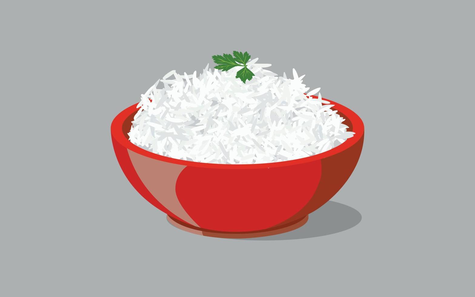 tazón de arroz asiático vector