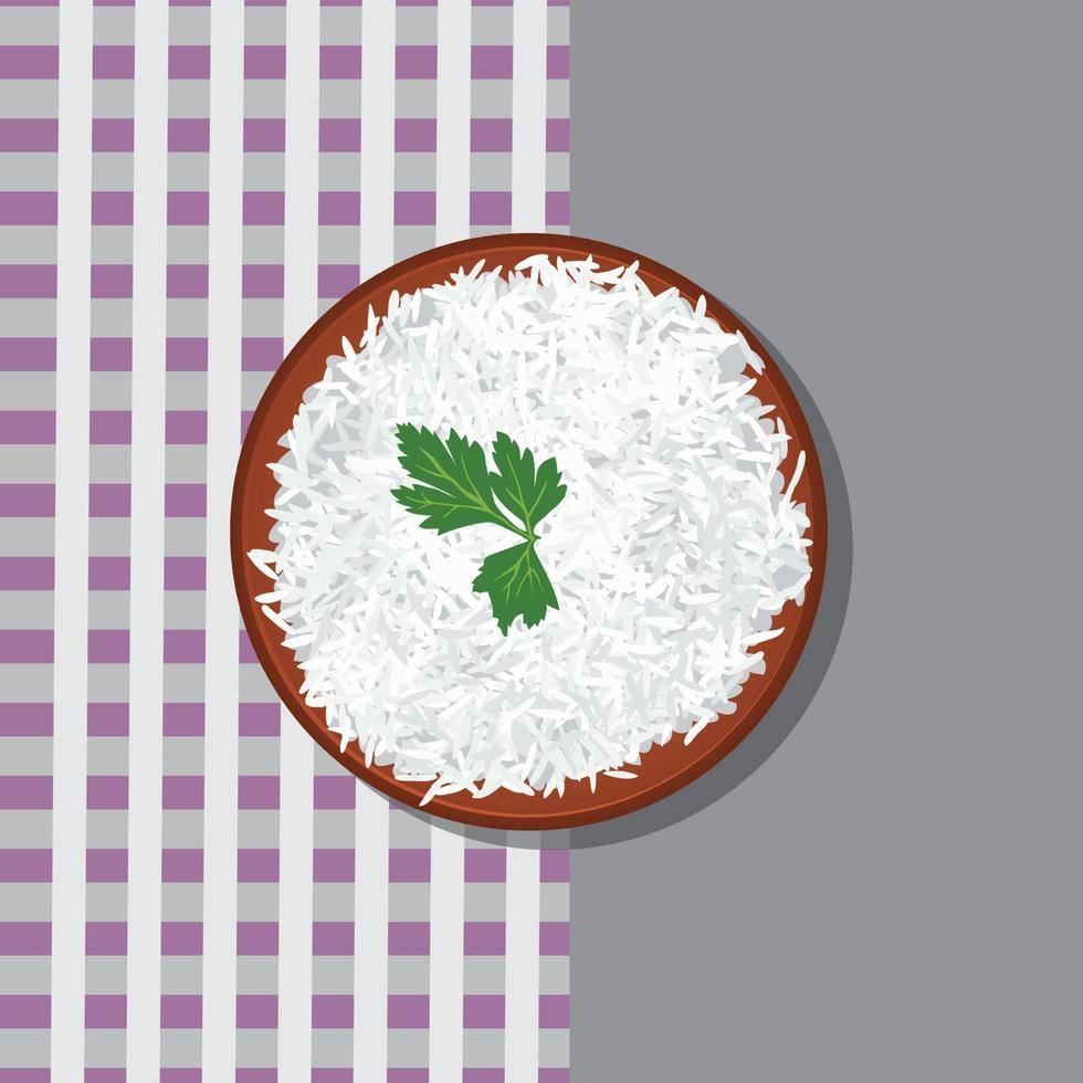 Asian rice bowl vector