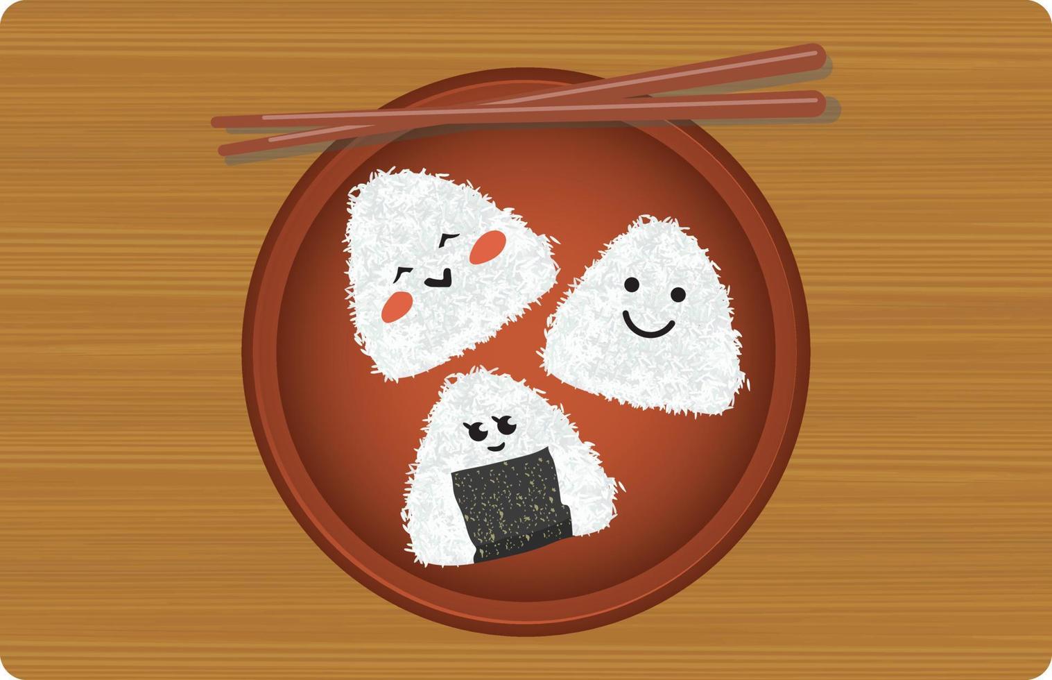 Vector illustration of rice ball