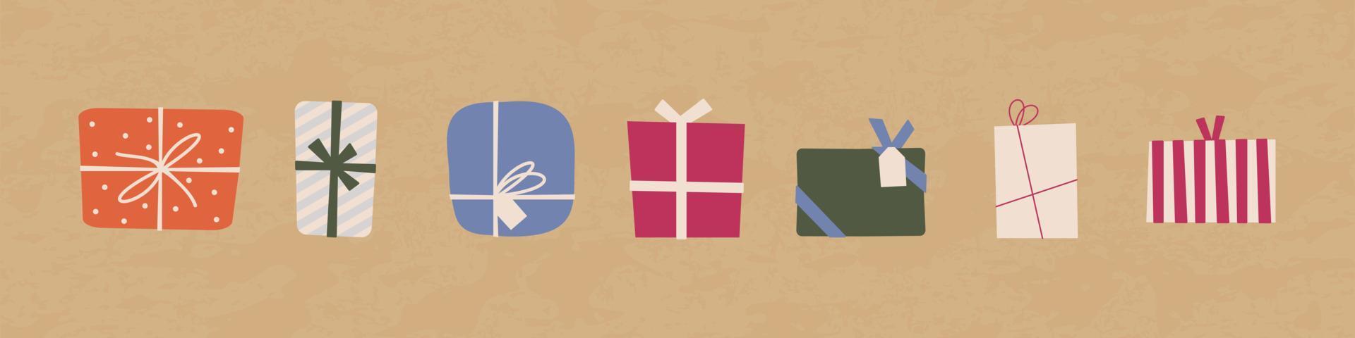 papel retro cortado icono de regalo de navidad banner ilustración vectorial vector