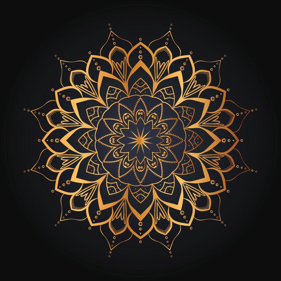 Luxury mandala business card with golden pattern arabic islamic style vector