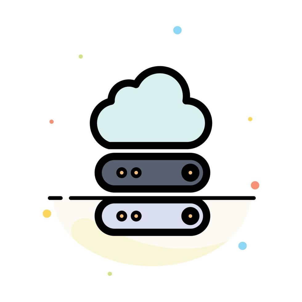 Big Cloud Data Storage Abstract Flat Color Icon Template vector