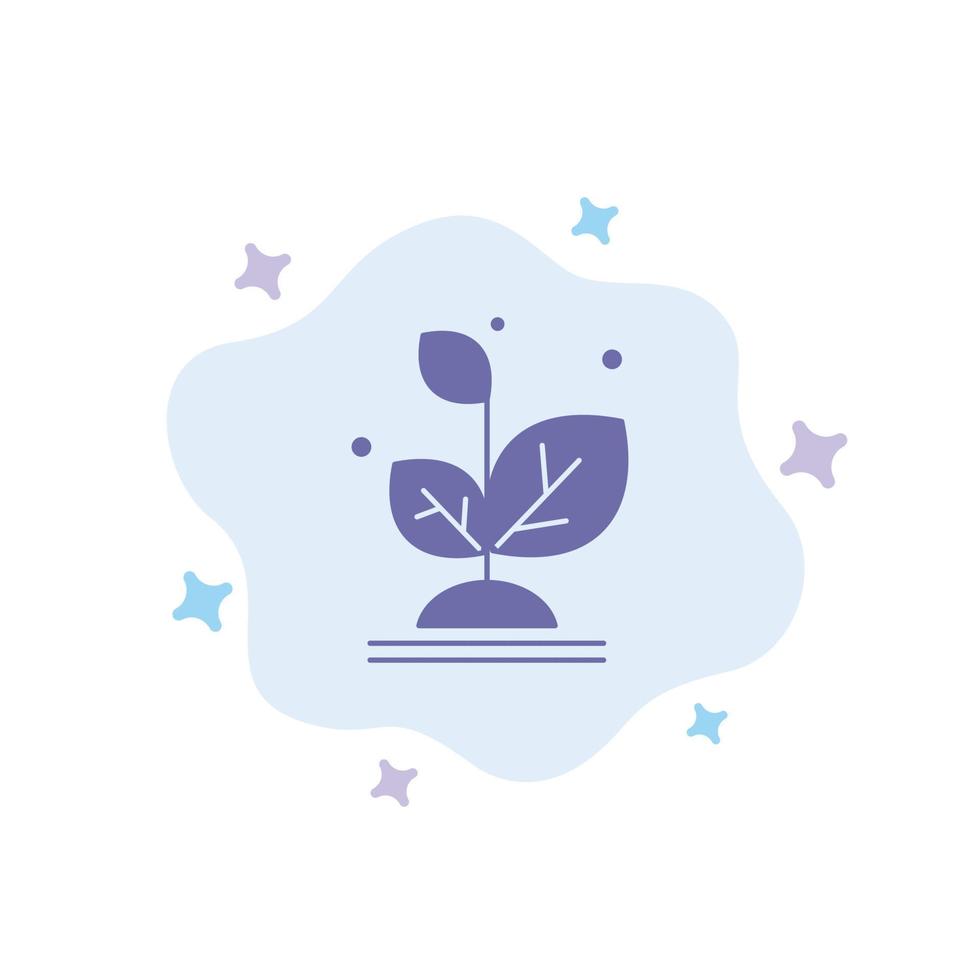 Plant Grow Growth Success Blue Icon on Abstract Cloud Background vector