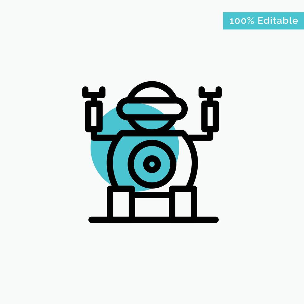 Robot Technology Toy turquoise highlight circle point Vector icon