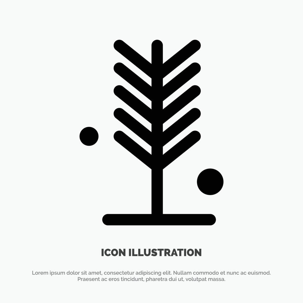 Eco Environment Nature Summer Tree solid Glyph Icon vector