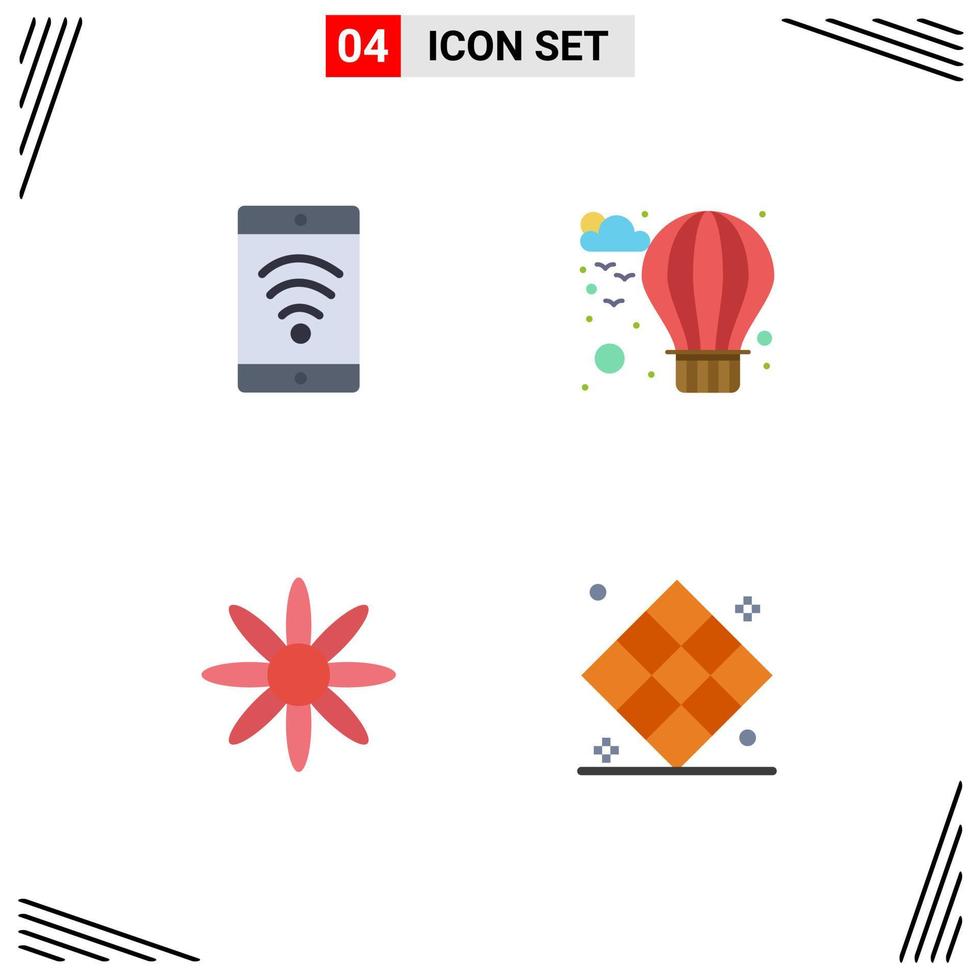 4 concepto de icono plano para sitios web móviles y aplicaciones atletismo móvil juego de flores de aire elementos de diseño vectorial editables vector