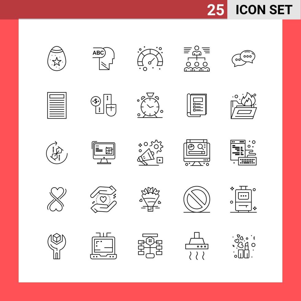 25 Icon Pack Line Style Outline Symbols on White Background Simple Signs for general designing Creative Black Icon vector background