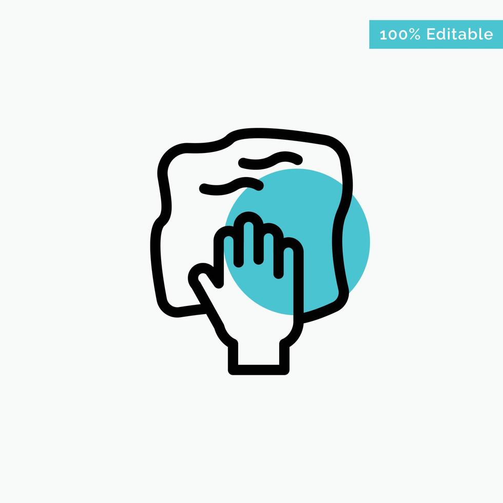 Cleaning Hand Housework Rub Scrub turquoise highlight circle point Vector icon