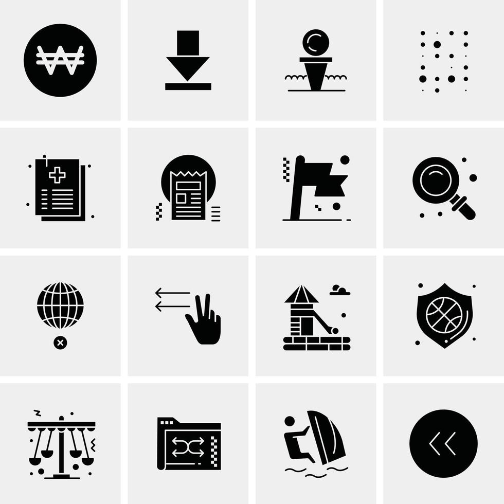 16 iconos universales de negocios vector ilustración de icono creativo para usar en proyectos relacionados con la web y dispositivos móviles