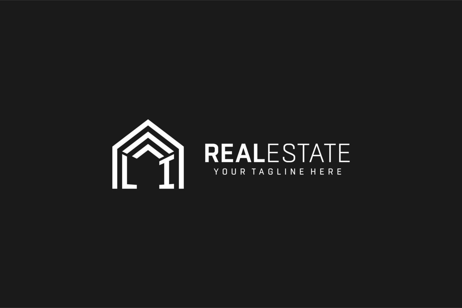 logotipo de la forma del techo de la casa de la letra li, estilo de logotipo del monograma inmobiliario creativo vector