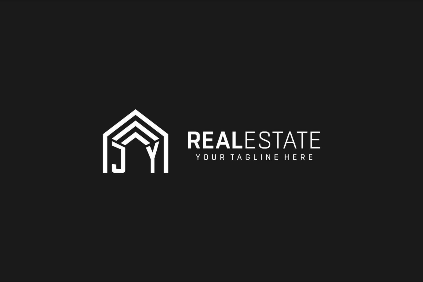 Letter JY house roof shape logo, creative real estate monogram logo