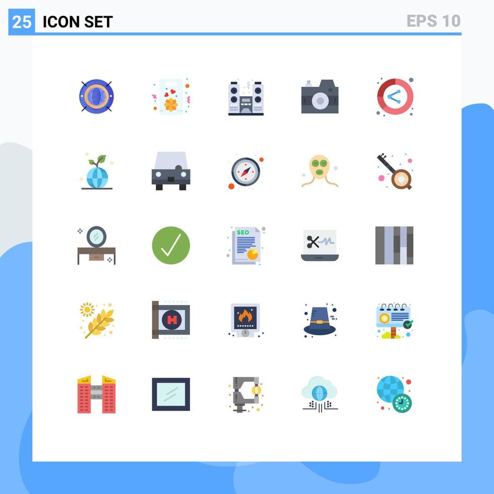 paquete de iconos vectoriales de stock de 25 signos y símbolos de línea para conversión fotografía celebración cámara fotográfica elementos de diseño vectorial editables vector