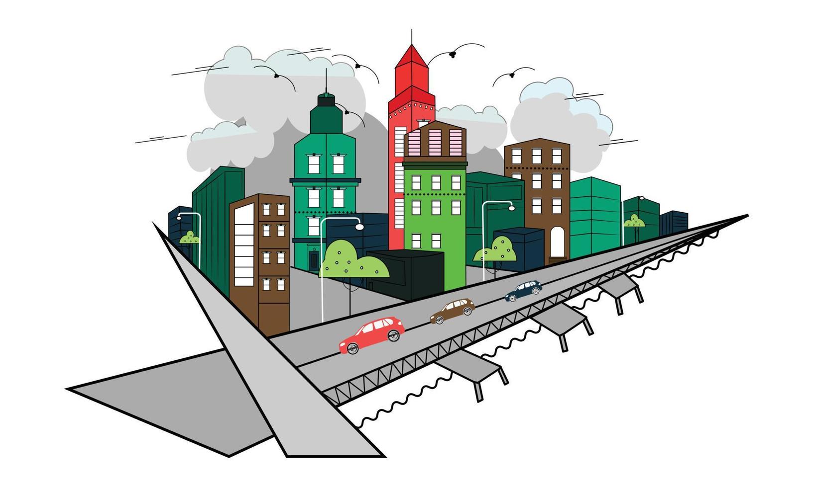 Cityscapes Graphics Vector and Illustration Design.