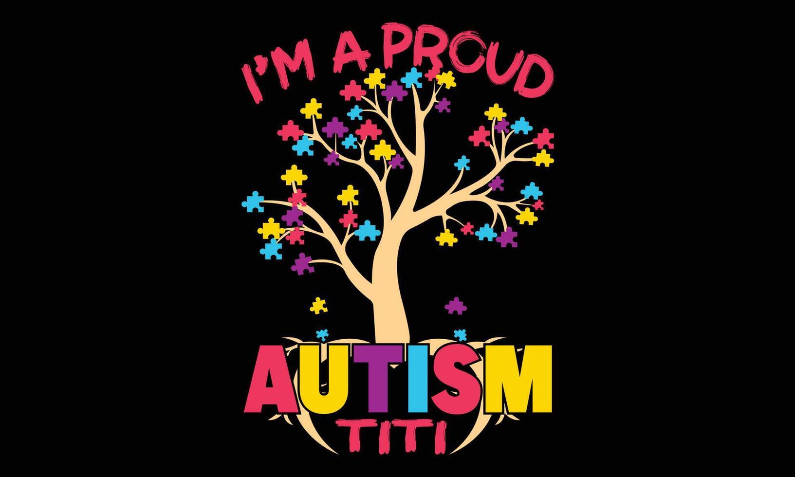 feliz día de la concienciación sobre el autismo diseño de camisetas tipográficas. camiseta de autismo de tipografía motivacional para niños creativos e ilustración de vector de tema de tipografía.