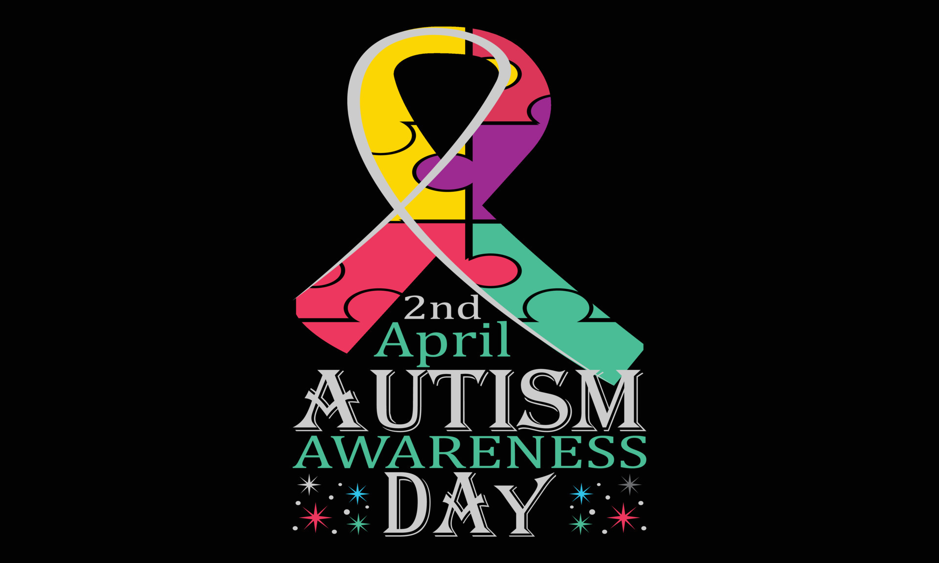 Happy Autism Awareness Day Typography tshirt design. Motivational