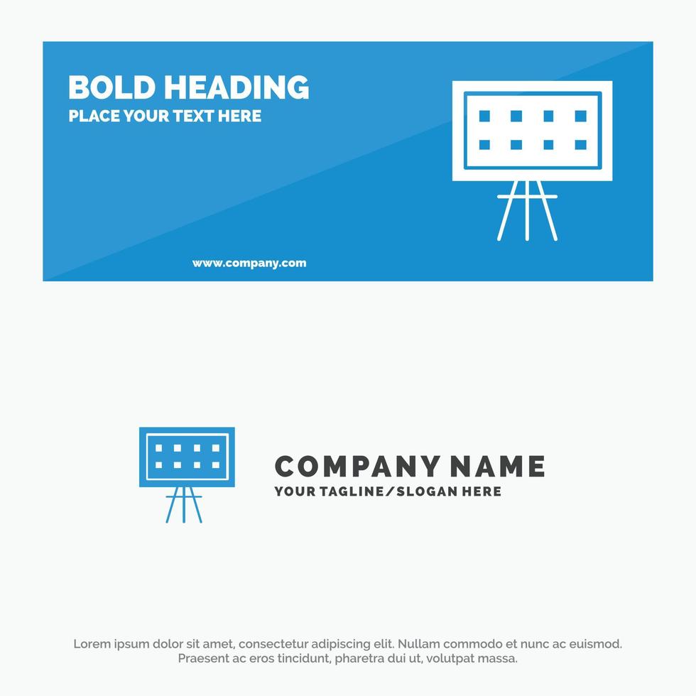 Alphabet Board Education Presentation SOlid Icon Website Banner and Business Logo Template vector