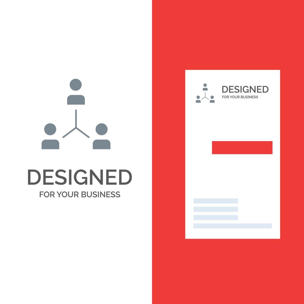 Structure Company Cooperation Group Hierarchy People Team Grey Logo Design and Business Card Template vector