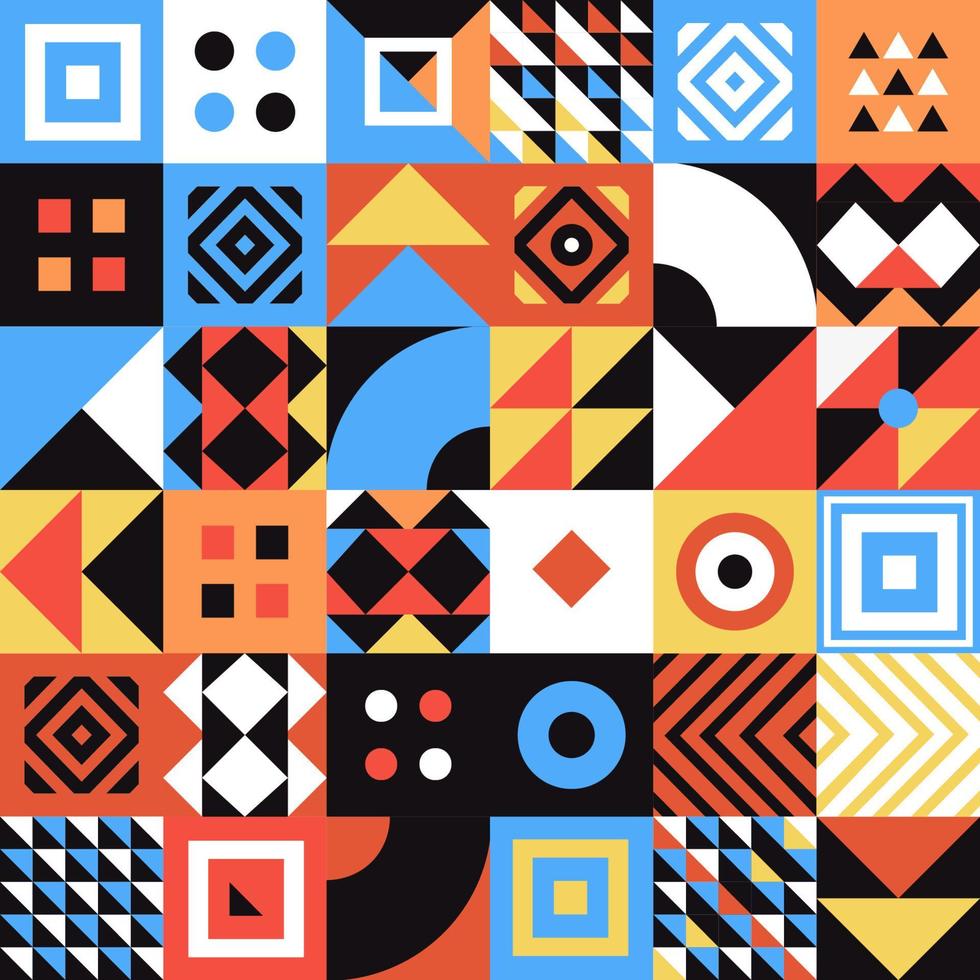 Abstract Colorful Geometric Seamless Pattern vector