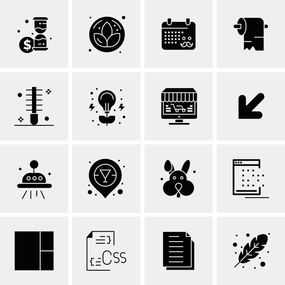 16 iconos universales de negocios vector ilustración de icono creativo para usar en proyectos relacionados con la web y dispositivos móviles