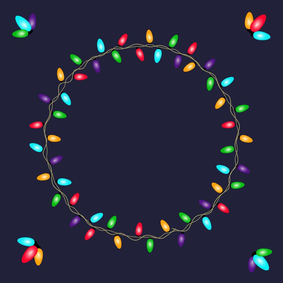 juego de luces navideñas y luces de boda vector