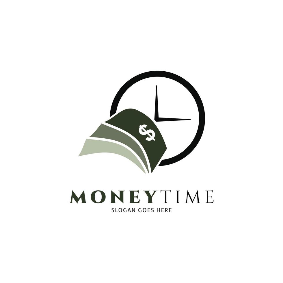 dinero tiempo icono vector logo plantilla ilustración diseño