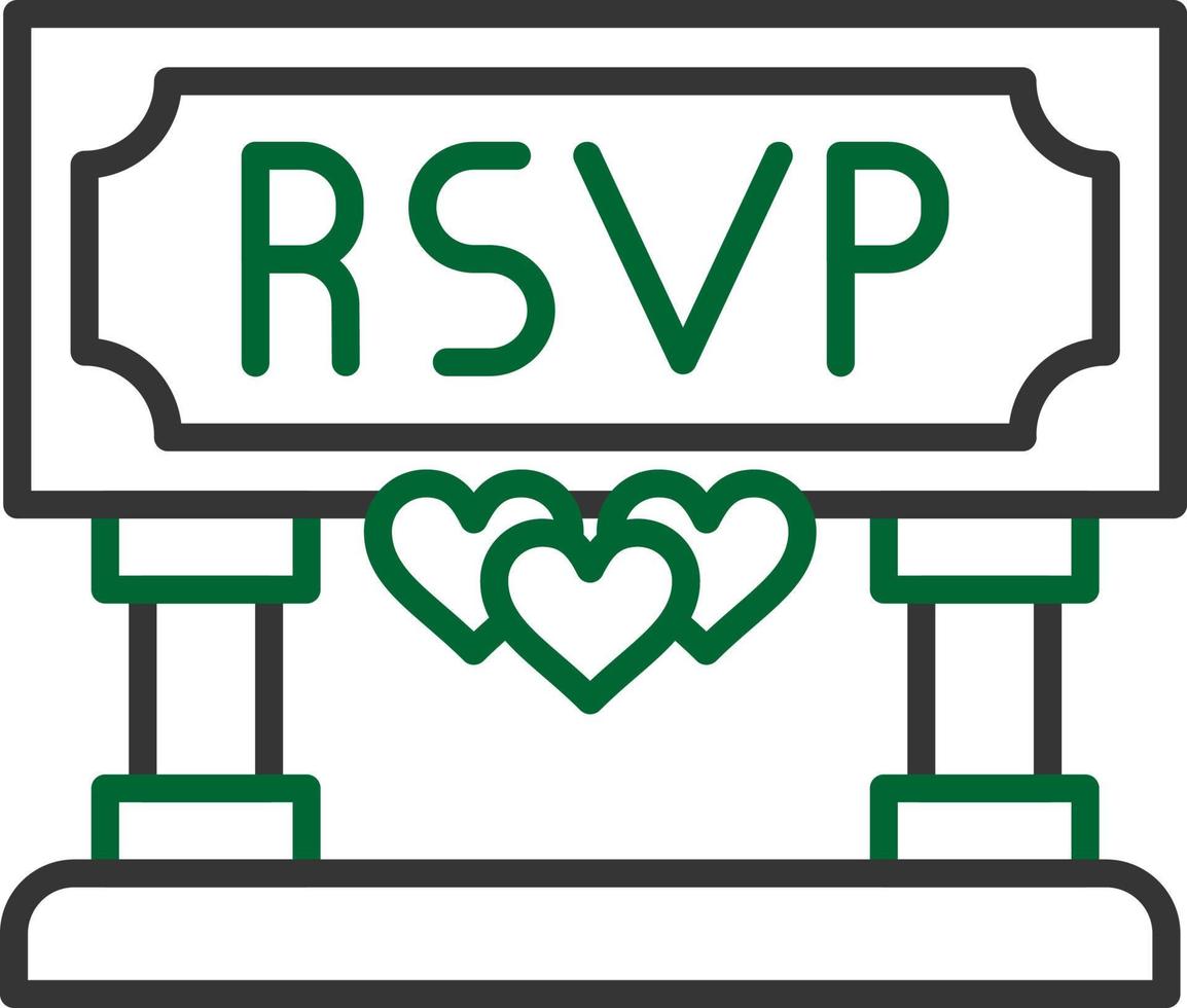 diseño de icono creativo rsvp vector