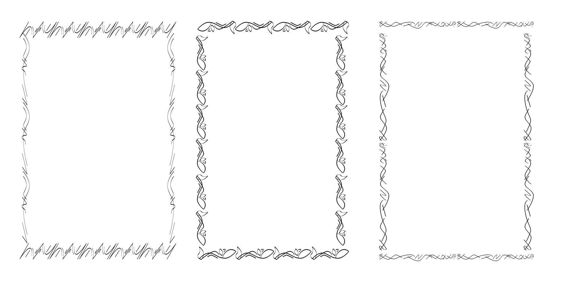Rectangular handdrawn frame vector