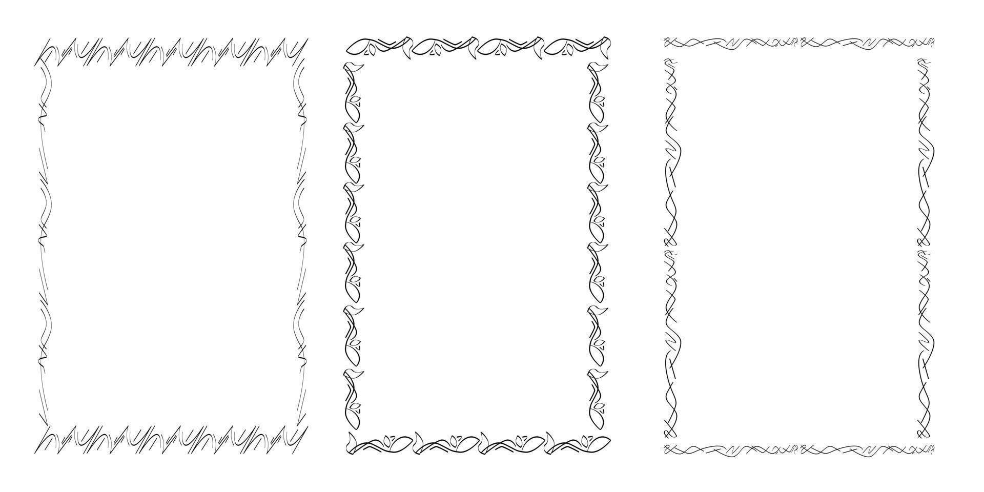 Rectangular handdrawn frame vector