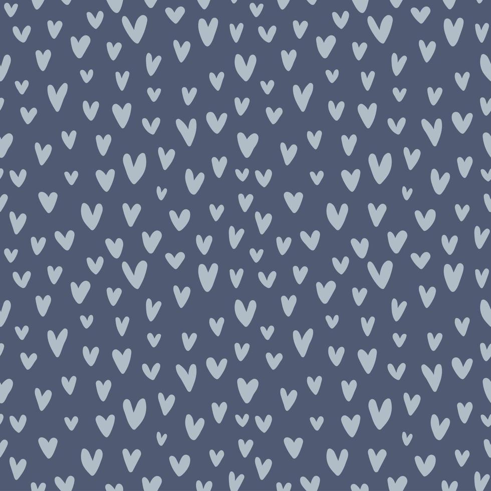 Heart marker drawn seamless vector pattern. Valentine's day handwritten background. Endless romantic print.
