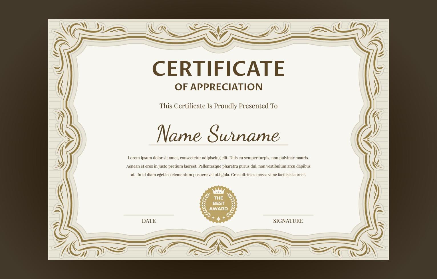 Victorian Classic Certificate vector