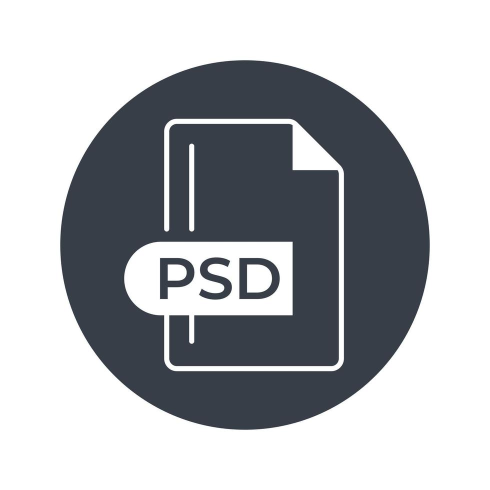 PSD File Format Icon. PSD extension filled icon. vector