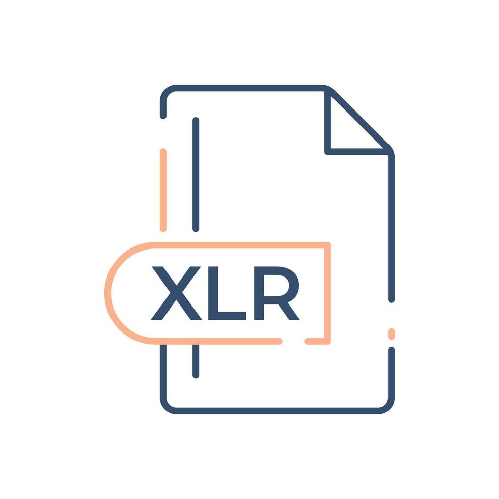 XLR File Format Icon. XLR extension line icon. vector