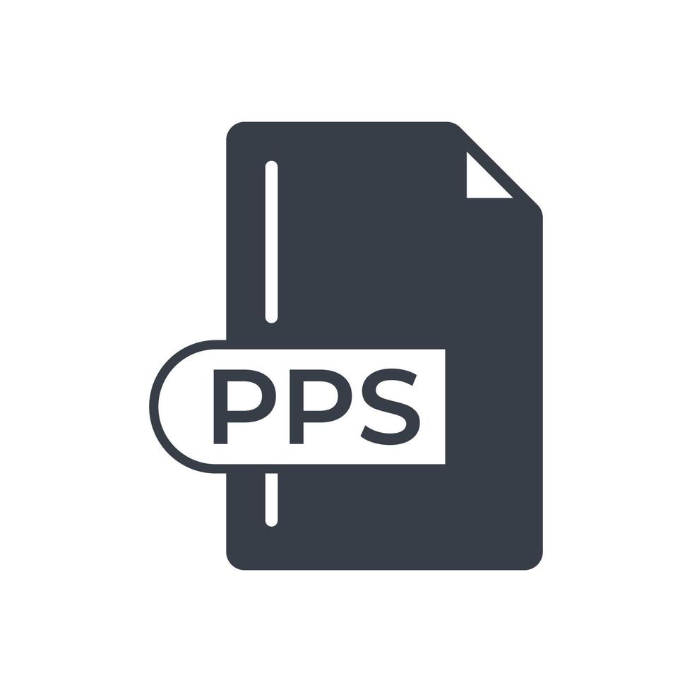 PPS File Format Icon. PPS extension filled icon. vector