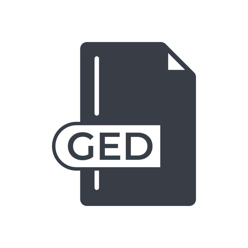 icono de ged. icono lleno de extensión de formato de archivo ged. vector