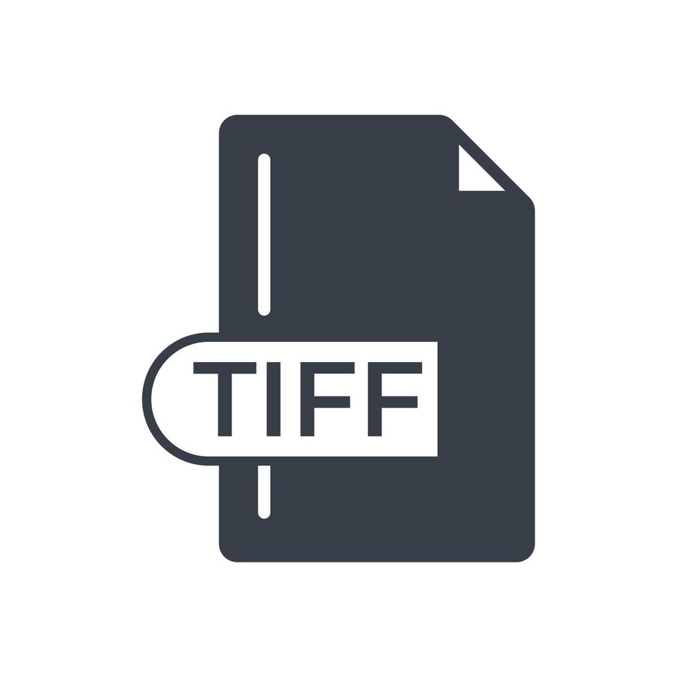 TIFF File Format Icon. TIFF extension filled icon vector