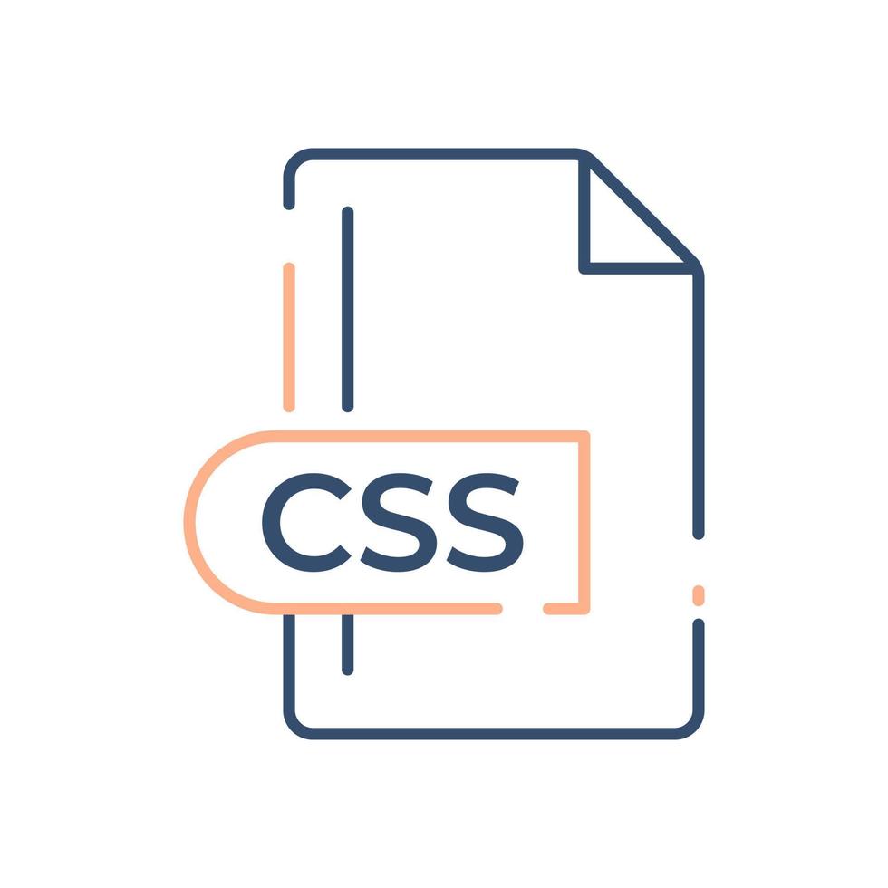 CSS File Format Icon. CSS extension line icon. vector