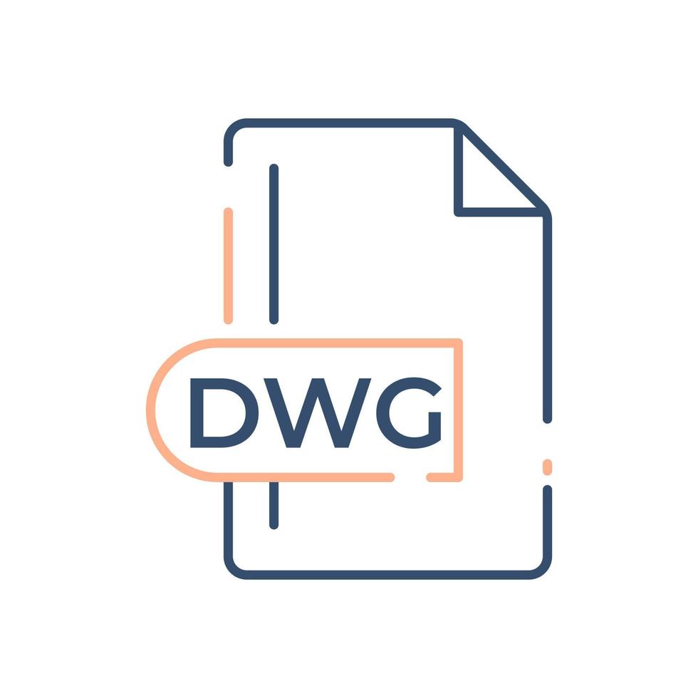 DWG File Format Icon. DWG extension line icon. vector